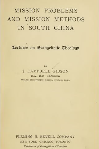 Mission Problems and Mission Methods in South China